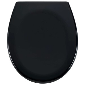 Sedile WC nero Diaqua Barbana con chiusura rallentata, duroplast, 46,3x37,8 cm.