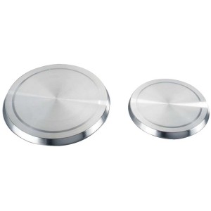 Copri piano cottura Wenko in acciaio inox, set da 4 (2 misure), argento opaco.