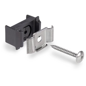 Support de tapis Alberts pour poteaux carrés, lot de 3, noir, avec vis. Accessoire pour la construction de clôtures.