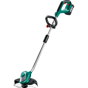 Tagliabordi a batteria Bosch AdvancedGrasCut 36: corpo verde e asta argentata.