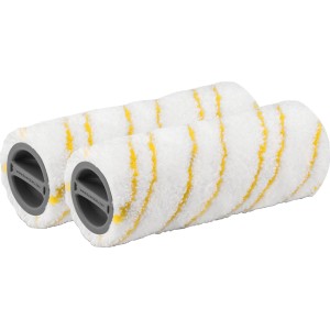 Kit de rouleaux Kärcher jaune, 2 pièces, pour nettoyeur de sols durs FC 5/FC 3. Rouleaux microfibres pour nettoyage délicat.