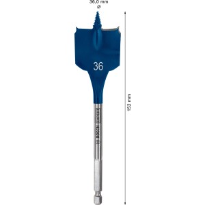 Bosch Flachfräsbohrer Expert Self Cut Speed, 36 mm, für schnelles Bohren in Holz.
