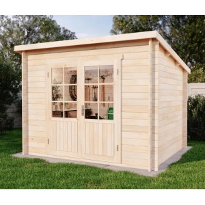 Casetta da giardino in legno Alpholz Maria-28, naturale, con doppia porta e finestra