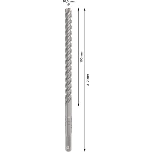 Punta da trapano a percussione Bosch Professional SDS plus-5X 10 mm per cemento armato. Lunghezza 150/210 mm.