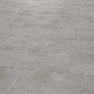 Piastrelle per pavimento in gres porcellanato grigio posate in formato 59,8x29,8 cm con finitura opaca.