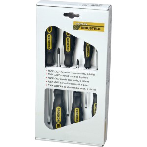 Set cacciaviti Proxxon Flex-Dot, 6 pezzi, a taglio e a croce nella scatola.