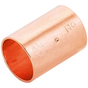 Manicotto a saldare in rame, diametro 15 mm, adatto per collegare tubi in rame, 10 pezzi.