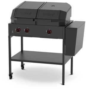 Cozze Abfalleimer Elements für Outdoorküchen, Stahl mit 2 Behältern und Rollen.