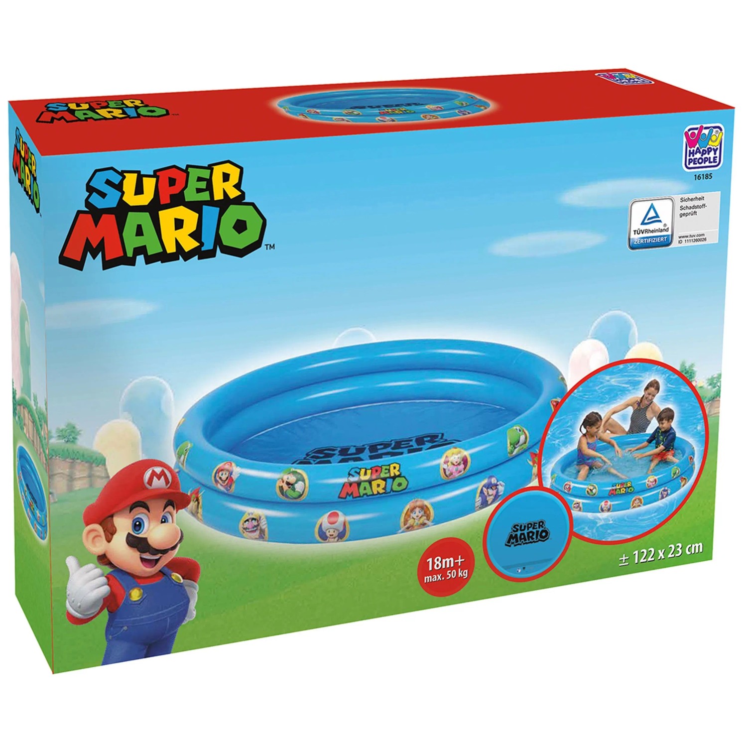 2 Rng Pool Super Mario 2-Ring-Pool Blau Ø 122 x 23 cm