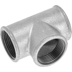 Raccordo a T LUX 38,9 mm in ghisa malleabile per impianti idraulici e di riscaldamento.