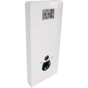 Module sanitaire Kombo en acrylique blanc pour WC bâti-support avec double chasse.
