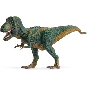 Figurine détaillée Schleich Dinosaurs Tyrannosaurus Rex, vert et marron.