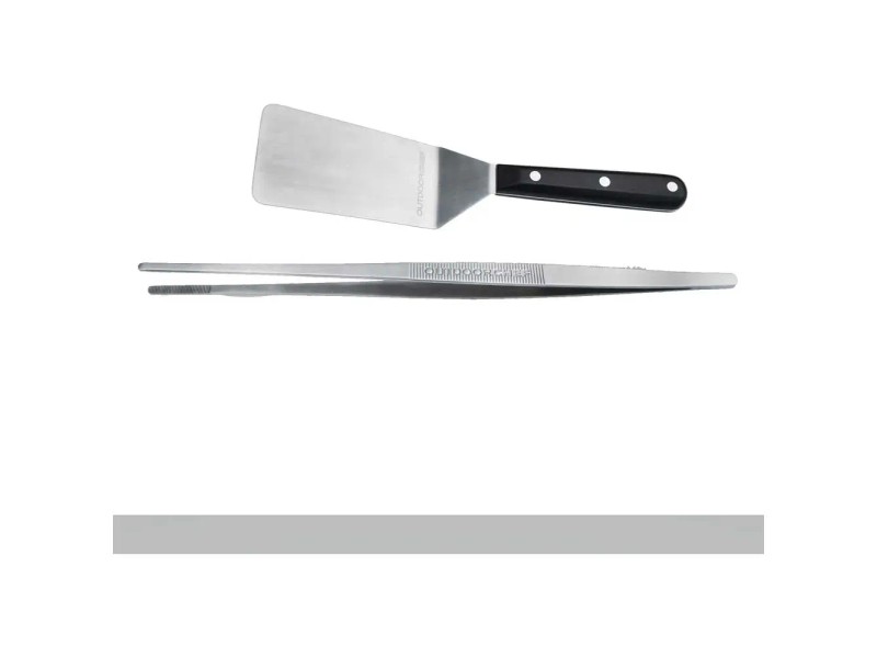 OUTDOORCHEF Plancha Reinigungsset - Edelstahl Schaber Und Spezialschwamm, Silber