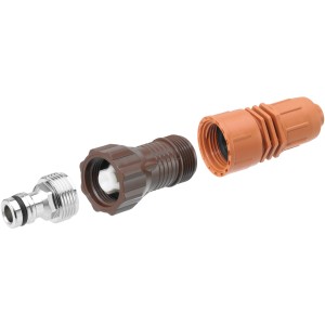 Set riduttore di pressione Geka Drip (Ø 16 mm) per sistemi Micro-Drip, composto da 3 parti.