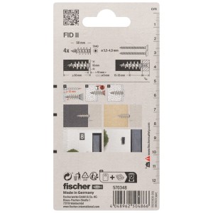 Fischer tassello per isolamento FID II 8x35mm, confezione da 4. Tasselli per il fissaggio in materiali isolanti.