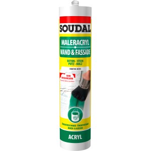 Soudal Maleracryl Weiss, 300ml Kartusche für Wand und Fassade.