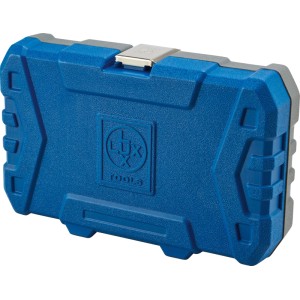 Robuste coffret bleu LUX-TOOLS, jeu de clés à douille 44 pièces.