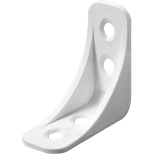 Angolo in plastica bianca Hettich, 16x40x40 mm, per raccordi di collegamento.