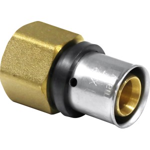 Raccordo a pressare in ottone, 20 mm x Rp 1/2 pollice per riscaldamento e acqua potabile.