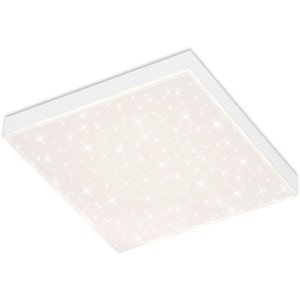 Panneau LED Brilo blanc sans cadre avec effet ciel étoilé, 29,5x29,5 cm.
