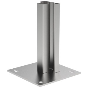 Ancrage de poteau en acier galvanisé à chaud 15x15x20 cm pour clôtures modulaires, pour le montage de brise-vue.