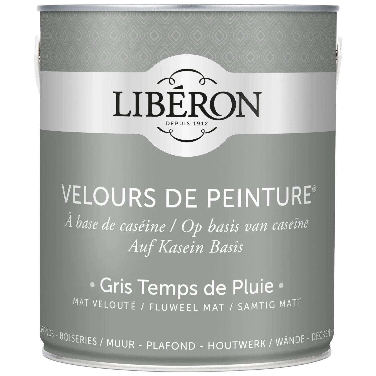 Liberon Wandfarbe Velours de Peinture Grau Temps De Pluie 2,5 l
