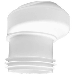Raccord WC en plastique blanc Ø 140 mm pour WC au sol.