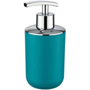 Wenko Dispenser sapone Brasil Petrol, dispenser sapone liquido color petrolio con erogatore cromato.