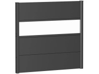 Biohort Wandpaneel Sichtschutz mit Acrylglas Dunkelgrau-Metallic 100 x 90 cm