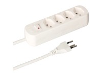 Steckdosenleiste Basic Line 4 x Typ13 mit Schalter Weiss