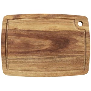 Tagliere Wenko Aki in legno di acacia, 25,5x35 cm, con scanalatura e foro per appenderlo.