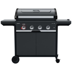 Campingaz Barbecue a gas Select 4 EXS SBS, acciaio, nero. Grill con 4 bruciatori, fornello laterale e ruote.