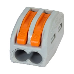 Morsetto a leva Wago, 2 poli, per conduttori da 0,08-4 mm², 5 pezzi.