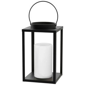 Lanterne solaire LED Schönenberger Castor noire, métal et plastique, 25x15x15 cm.