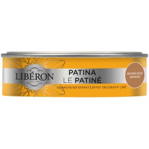 Barattolo di Libéron Patina per mobili in legno, oro ricco. Pittura effetto per mobili e legno.