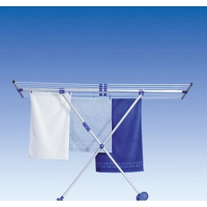Stendibiancheria Stewi Combi Maxi Alu-Blue con bucato, estensibile e mobile.