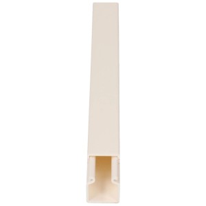 Goulotte de câblage blanche, 16x16 mm, longueur 2 m, avec couvercle amovible pour une installation facile des câbles.