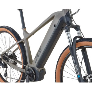 E-Bike MTB Prophete Dice 3.0, grigio-nero opaco, 29 pollici, con motore centrale e batteria integrata.