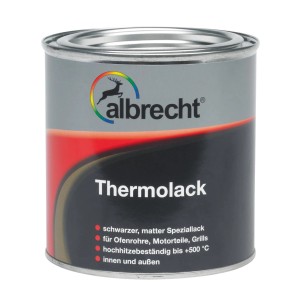 Dose Albrecht Thermolack, schwarz matt, hitzebeständig bis 500°C, für Öfen, Grills und Motorteile.