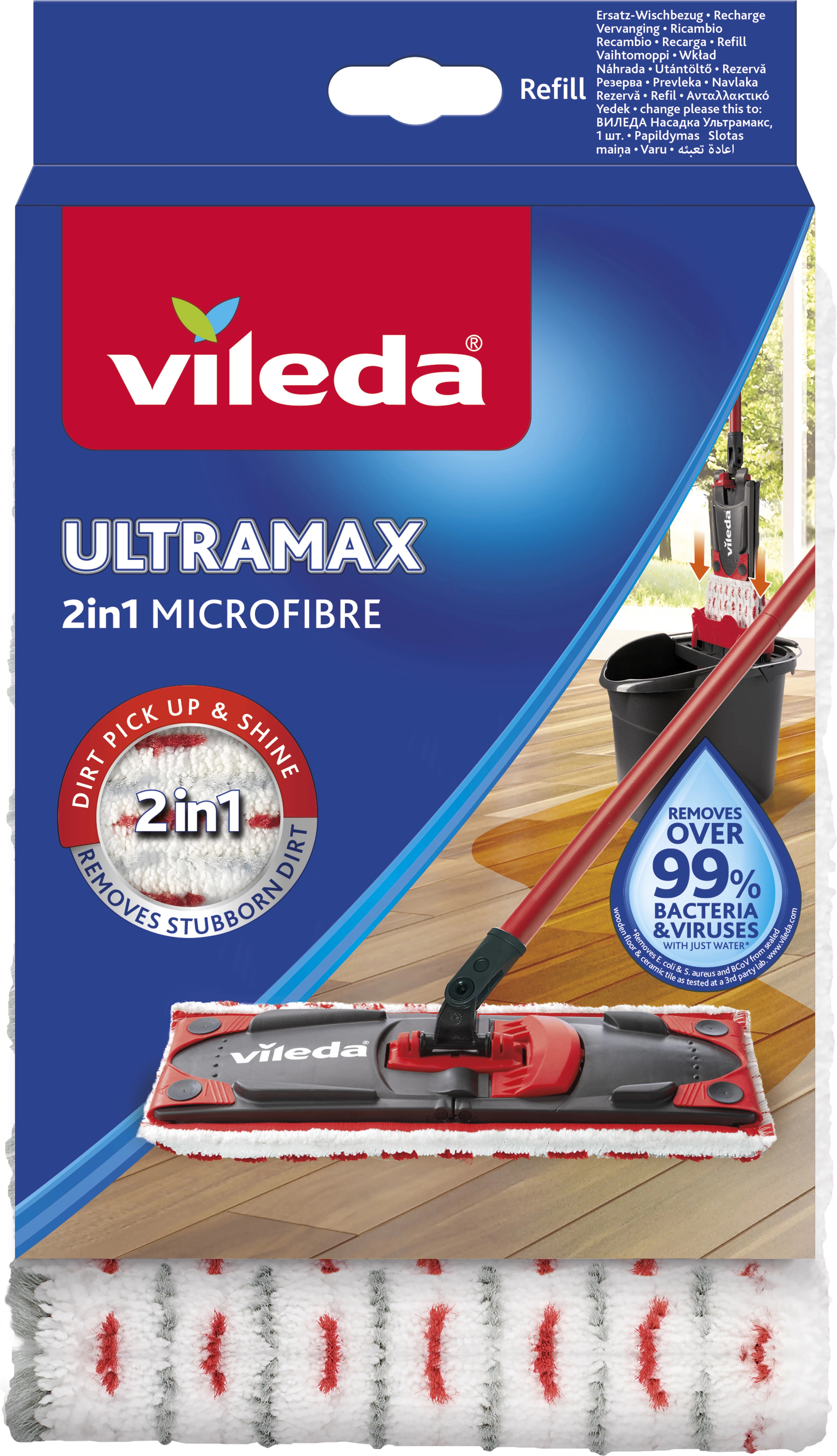 4 Pièces Balai Serpillière Recharge pour Vileda UltraMax XL Kit