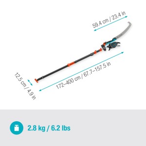 Scie Gardena avec adaptateur pour coupe-branches StarCut Pro L, extensible de 175 à 400 cm.