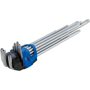 Set di chiavi a brugola Torx LUX, 9 pezzi, versione lunga con supporto.