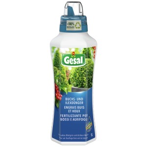 Gesal Buchsdünger 1L Flasche für sattes Grün und dichten Wuchs.