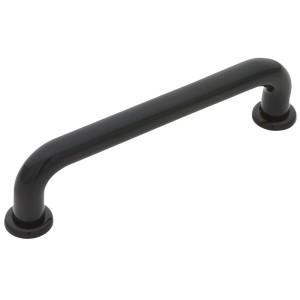 Maniglia per mobili in plastica nera, interasse 96 mm.