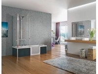 Wannenverkleidung Duo 4 Wandausführung Glas Schwarz (HxB) 40 x 70 cm