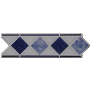 Bordura in marmo blu, 6x20 cm, per piastrelle. Decorativa e moderna.