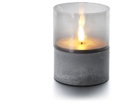 LED-Kerze Gracia Grau Ø 80 mm / Höhe 100 mm