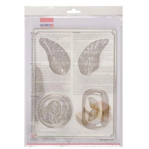 Glorex Gießform Engelsflügel für kreative DIY-Projekte mit Keramin, Beton, Wachs und mehr.