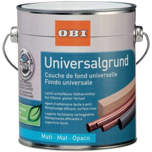 Weisser OBI Universalgrund, 2 Liter, matte Grundierfarbe für Innen & Aussen.