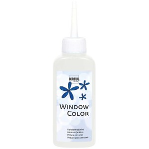 Kreul Window Color Schneeweiss, 80ml Flasche Fensterfarbe für Glas und Fenster.